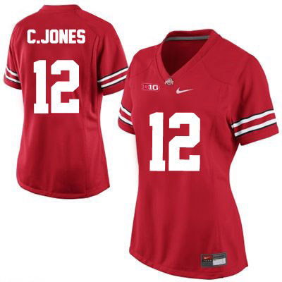 Ohio State Buckeyes Women's Cardale Jones #12 Red Authentic Nike College NCAA Stitched Football Jersey NJ19O13ET